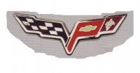 E17254 LAPEL PIN-CROSSSFLAGS-CORVETTE-C6