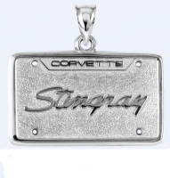 E18859 JEWELRY-LICENSE PLATE-.925 STERLING SILVER-CORVETTE STINGRAY