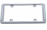 E19592 FRAME-LICENSE PLATE-WHITE LED-CLEAR LENS-CHROME-WITH HARDWARE