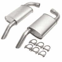 E20337 EXHAUST SYSTEM-ALUMINIZED-4 SPEED/TH350-HEADERS AND STOCK MUFFLERS-74-79