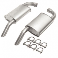 E20346 EXHAUST SYSTEM-ALUMINIZED-AUTOMATIC-HEADERS AND STOCK MUFFLERS-74-76