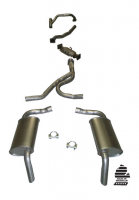 E20322 EXHAUST SYSTEM-ALUMINIZED-STOCK-2.25 INCH-HIDEAWAY-WITH CONVERTER-77-78