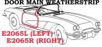 E2065L WEATHERSTRIP-DOOR MAIN-USA-LEFT-61-62