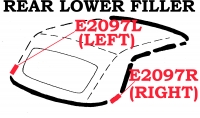E2097L WEATHERSTRIP-SOFT TOP-REAR LOWER FILLER-USA-LEFT-56-60