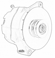 E21261 ALTERNATOR-BLACK WRINKLE-100 AMP-DELCO STYLE-65-68