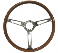 E21536 WHEEL-STEERING-DELUXE WALNUT WOOD GRAIN-15 INCH-63-68