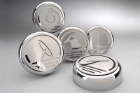 E22008 Cap COVER Set-FLUID CAP COVERS-Chrome/BRUSHED S/S-Executive SERIES-Automatic ONLY-5 pieces-97-04