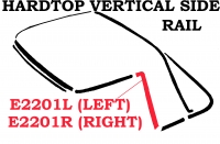 E2201R WEATHERSTRIP-HARDTOP-VERTICAL SIDE RAIL-USA-RIGHT-63-67