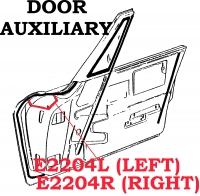 E2204R WEATHERSTRIP-DOOR AUXILIARY-USA-RIGHT-64-67