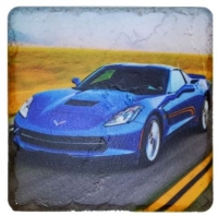 E22866 7TH GENERATION CORVETTE STONE  TILE COASTER-53-19