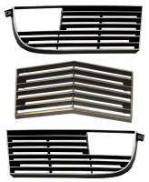 E22898 GRILLE-SET-BLACK WITH CHROME EDGE-LEFT-RIGHT-CENTER-73