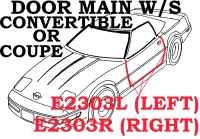 E2303R WEATHERSTRIP-DOOR MAIN-COUPE OR CONVERTIBLE-USA-RIGHT-84-89