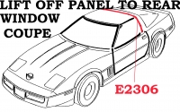 E2306 WEATHERSTRIP-LIFT OFF PANEL TO REAR WINDOW-COUPE-USA-EACH-84-96