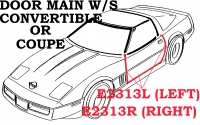 E2313R WEATHERSTRIP-DOOR MAIN-COUPE OR CONVERTIBLE-USA-RIGHT-90-96