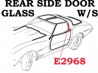 E2968 WEATHERSTRIP-REAR SIDE DOOR GLASS-1ST DESIGN-USA-PAIR-68-69E