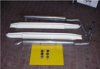 E3747A EXHAUST SYSTEM-SIDE-ALUMINIZED PIPES-2.5 INCH-BIG BLOCK-427-FIBERGLASS COVERS-68-69