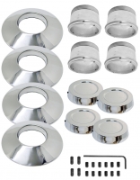 EC268S WHEEL KIT-ALUMINUM WHEEL-4 CONES-4 ADAPTORS-4 CENTER CAPS-HARDWARE KIT-76-82