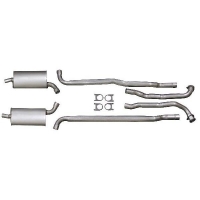 E3566B EXHAUST SYSTEM-ALUMINIZED-2 INCH TO 2 1-2 INCH-WITH N11 OFF ROAD MUFFLERS-66-67