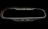 E21318 Trim Ring-Mirror-Interior Rear View-Corvette Lettering-Standard or Auto DIM-05-13