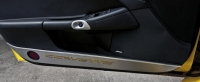 E21324 Door Guard-Brushed-Stainless Steel-W/ Carbon Fiber Corvette Inlay-Colors-Pair-05-13