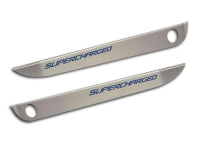 E21326 Door Guard-Brushed-Stainless Steel-W/ Carbon Fiber Supercharged Inlay-Colors-Pair-05-13