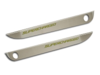 E21326 Door Guard-Brushed-Stainless Steel-W/ Carbon Fiber Supercharged Inlay-Colors-Pair-05-13