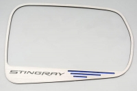 E21816 Trim Rings-Mirror-Side View-Standard-W/ Carbon Fiber Stingray Script-7 colors-Pair-14-17