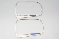 E21817 Trim Rings-Mirror-Side View-Auto Dim-W/ Carbon Fiber Stingray Script-7 colors-Pair-14-17