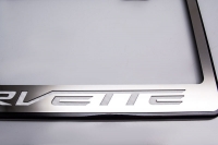 E21850 Frame-License Plate-Black-C7 Corvette Lettering-Carbon Fiber Inlay-7 Colors Available