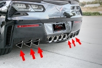 E21857 Diffuser Fins-Rear Bumper-Stainless Steel or Carbon Fiber-6 Pieces-15-17