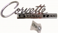 E3153 EMBLEM-REAR DECK-CORVETTE STING RAY-WITH FASTENERS-EACH-63-65