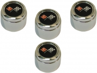 E3338 CAP SET-CENTER-ALUMINUM WHEEL-WITH EMBLEM-REPLACEMENT-PLASTIC-PACE CAR-4 PIECES-78