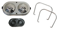 E6527 CAP-MASTER CYLINDER WITH GASKET AND CHROME BAILS-CHROME-67-82