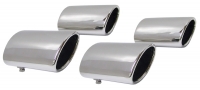E6681 EXHAUST TIPS-POLISHED STAINLESS STEEL-OVAL-SET OF 4-97-00