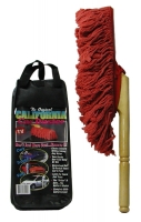 EC581 DISCONTINUED DUSTER-ORIGINAL CALIFORNIA CAR DUSTER-W-STORAGE POUCH AND WOOD HDL.-53-14